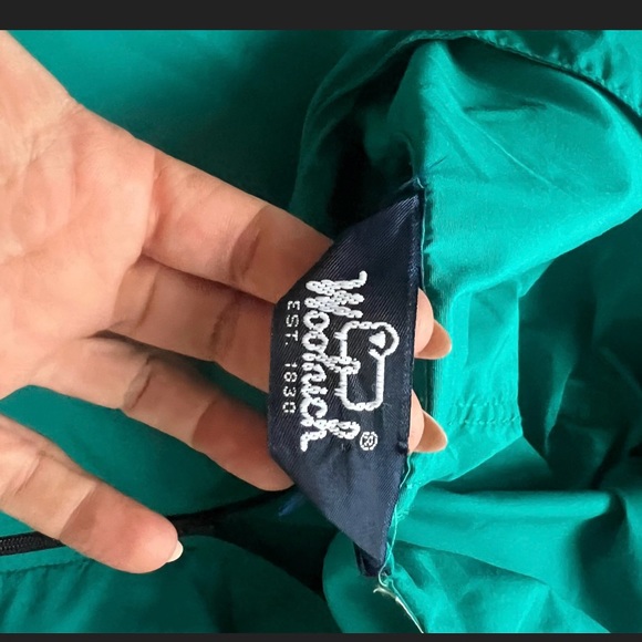 Vintage Woolrich Green Anorak Jacket 1990’s 90’s 3/4 Zip Pullover Hoodie - Picture 8 of 10